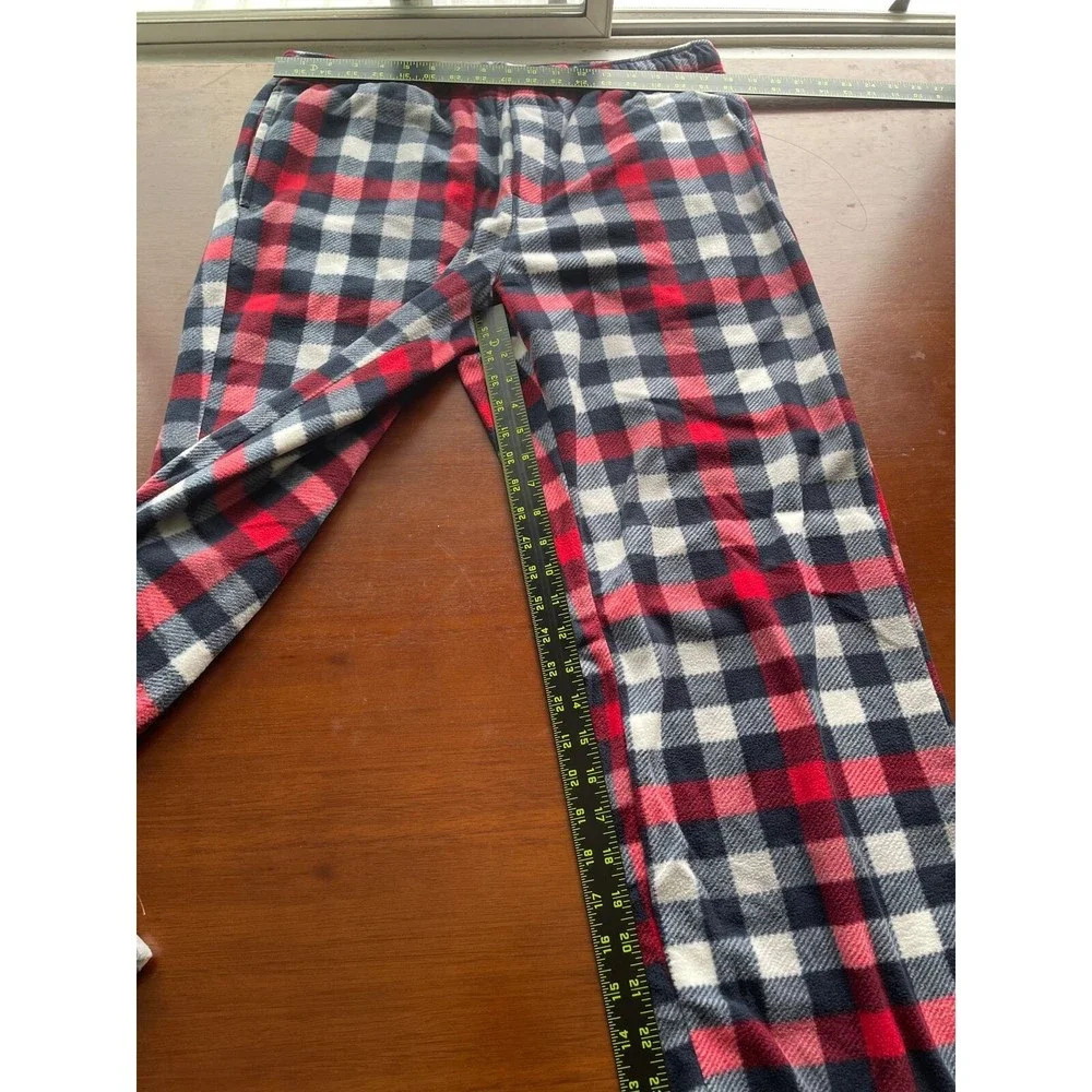 Celebrate Together Mens Fleece Lounge Pajama Bottoms Sz L Pockets Elastic Plaid - Picture 5 of 6